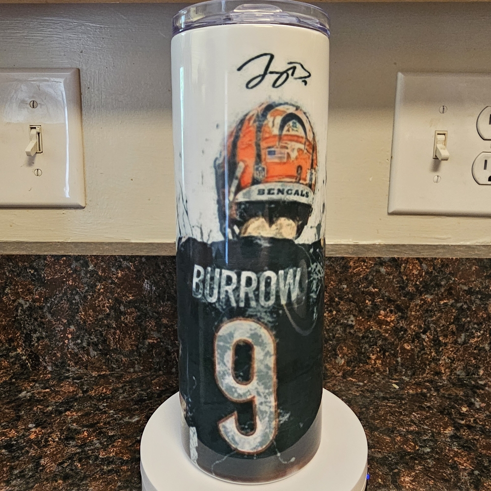 NEW! Custom Burrow, Chase & Higgins Bengals Tumbler